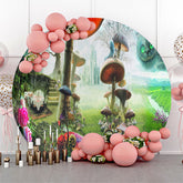 Pilz Wunderland Geist Katze Runden Party Hintergrund